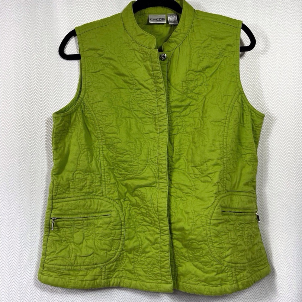 Chico’s Cotton Quilted Vest Size 2 (Large)
